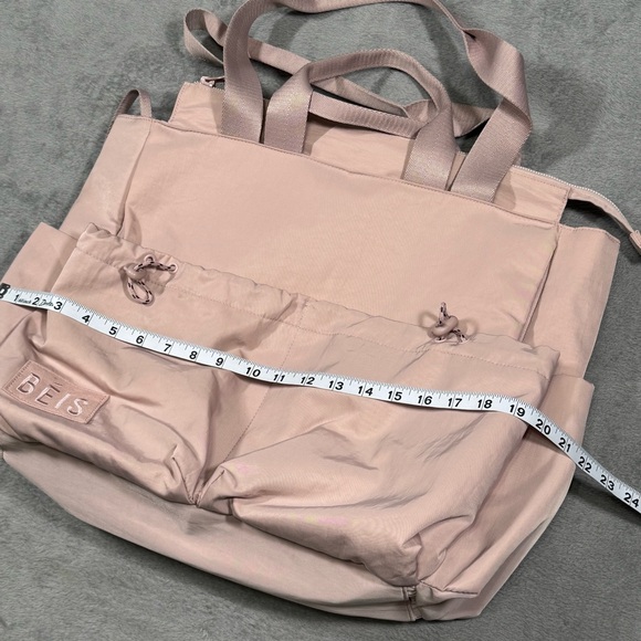 Beis The Sport Carryall Atlas Pink Gym Travel Laptop Tote Multi Pocket Bag - Picture 13 of 14
